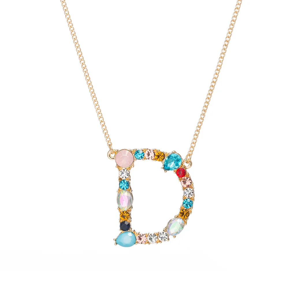 diamond letter d necklace