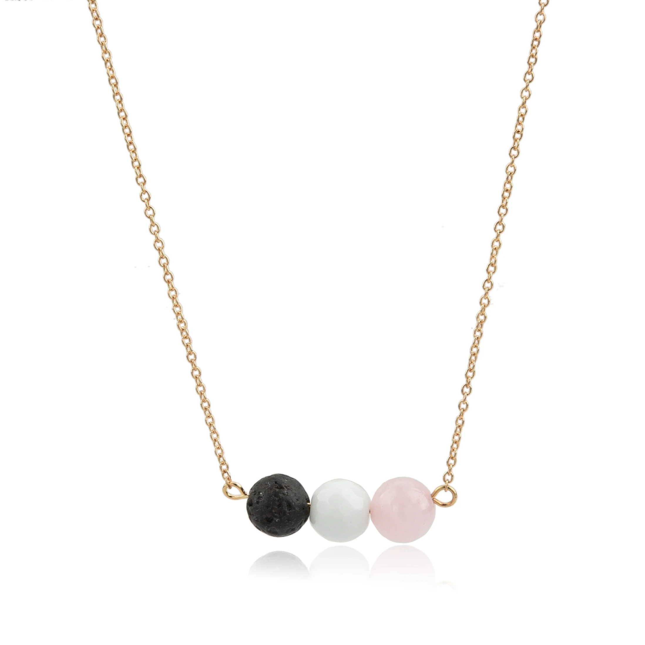 Lava Rock Necklace,Rose Quartz And 