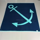 Square Beach Square Cotton Towels Pure Cotton Terry Large Square Anchor Design Jacquard Beach Towel