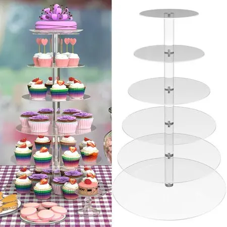 JP_ KF_ 3 Tier Round Cupcake Cake Plate Stand Handle Fitting Wedding Party Sta 