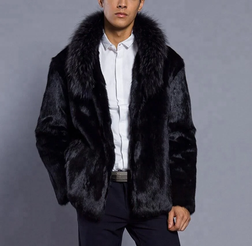 Fashion Trend Men's Pike Coat Black Short Fox Fur Jacket - Buy Faux Fur  Coat,Cheap Fur Coats,Man-made Fur Coat Product on Alibaba.com