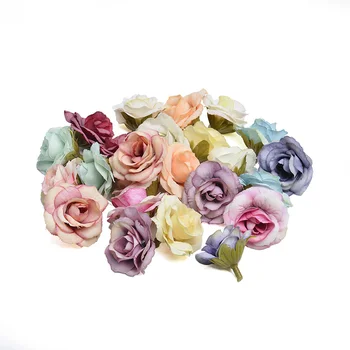 Shininglife Brand cheap Small fabric rose heads artificial rose for hair clip