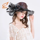 Church Hat Elegant Wedding Lace Flower Mesh Lady Church Hat