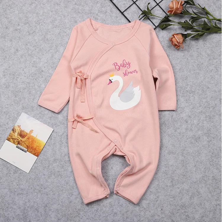 manufacturer New design wholesale price high quality soft plain 100% cotton baby kimono bodysuit kids clothing