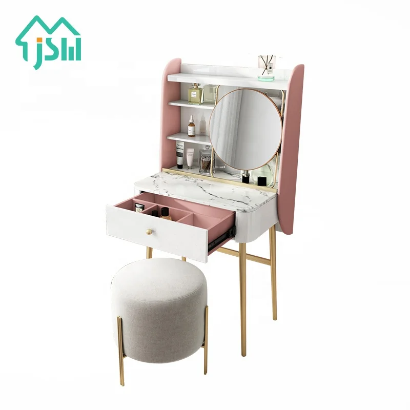 Modern Bedroom Furniture Elegant Makeup Vanity Cute Girl Pink Modern Dressers