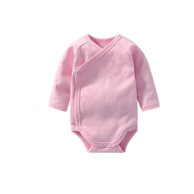 manufacturer Wholesale High Quality Plain Soft 100% Cotton Kimono Blank Romper Baby Kimono Clothes Baby Bodysuit