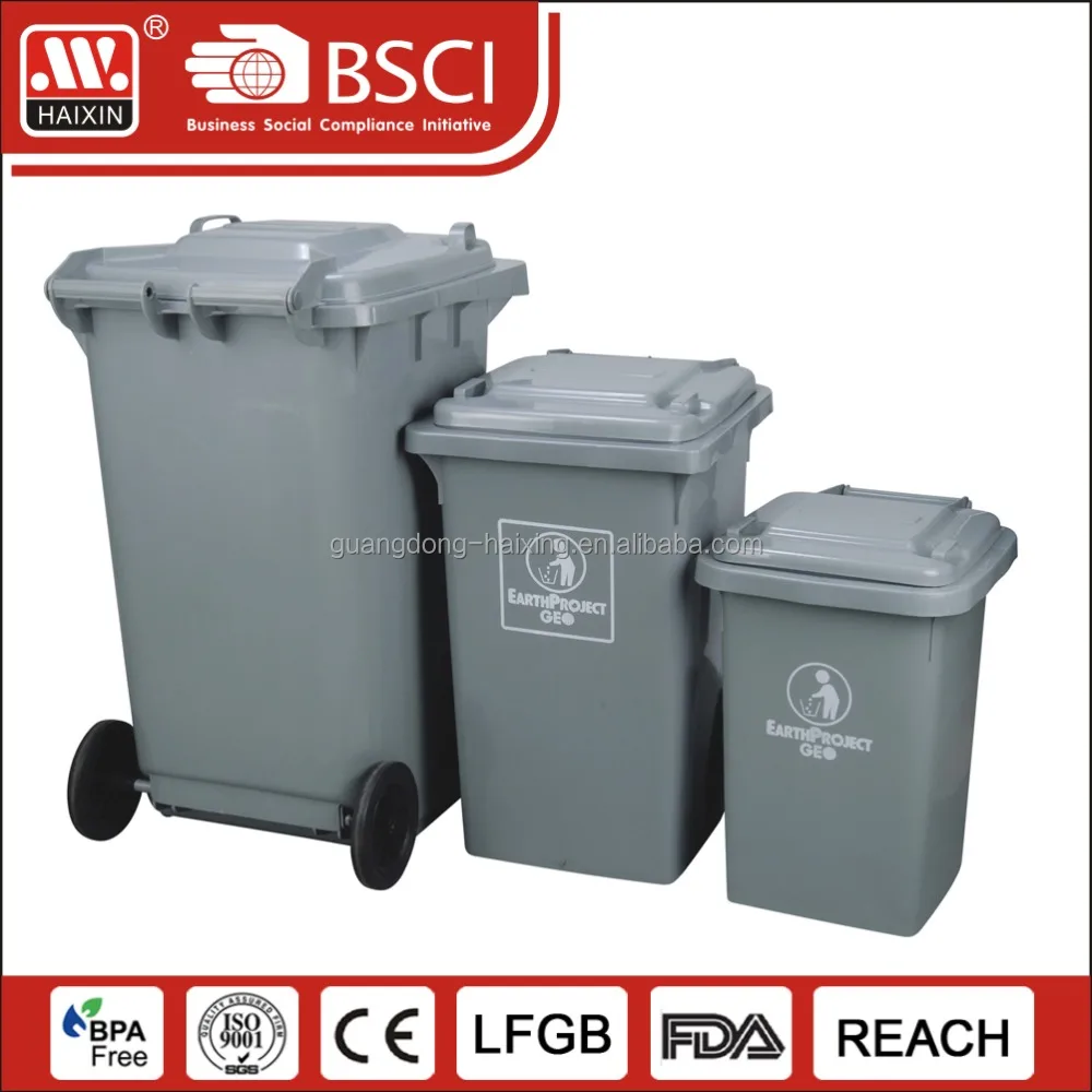 80/120/240liter plastic large outdoor plastic garbage trash bins with pedal and wheels for sale