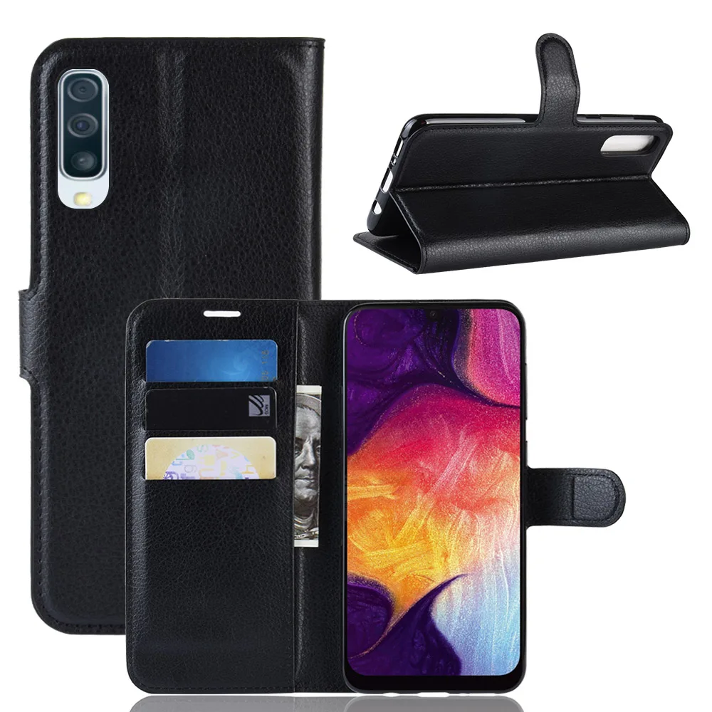 Durable Soft Wallet Cover for Samsung Galaxy A50 PU Leather Flip Case for Samsung Galaxy A50 Durable Soft Wallet Cover for Samsung Galaxy A50 PU Leather Flip Case for Samsung Galaxy A50
