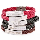 Leather Bracelet Wholesale Custom Logo Fashion Leather And Stainless Steel Bracelet