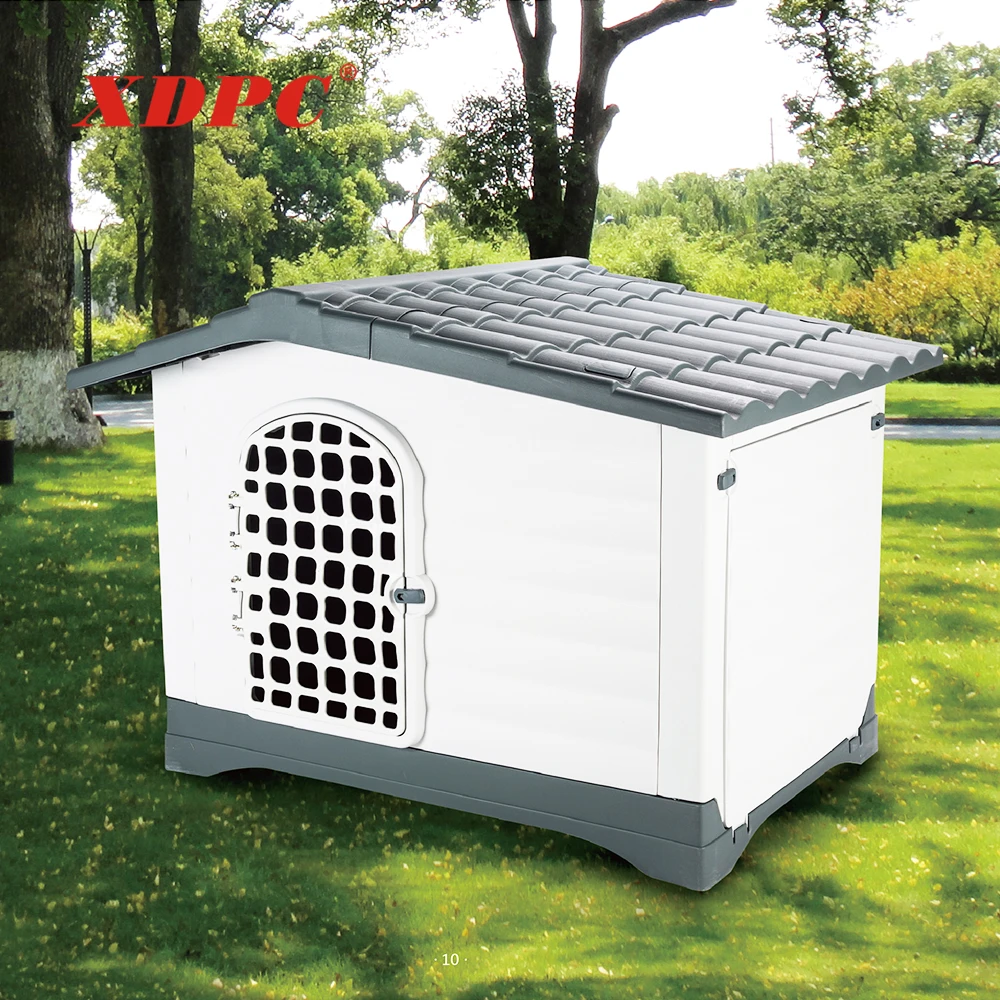 outdoor dog kennel with two doors