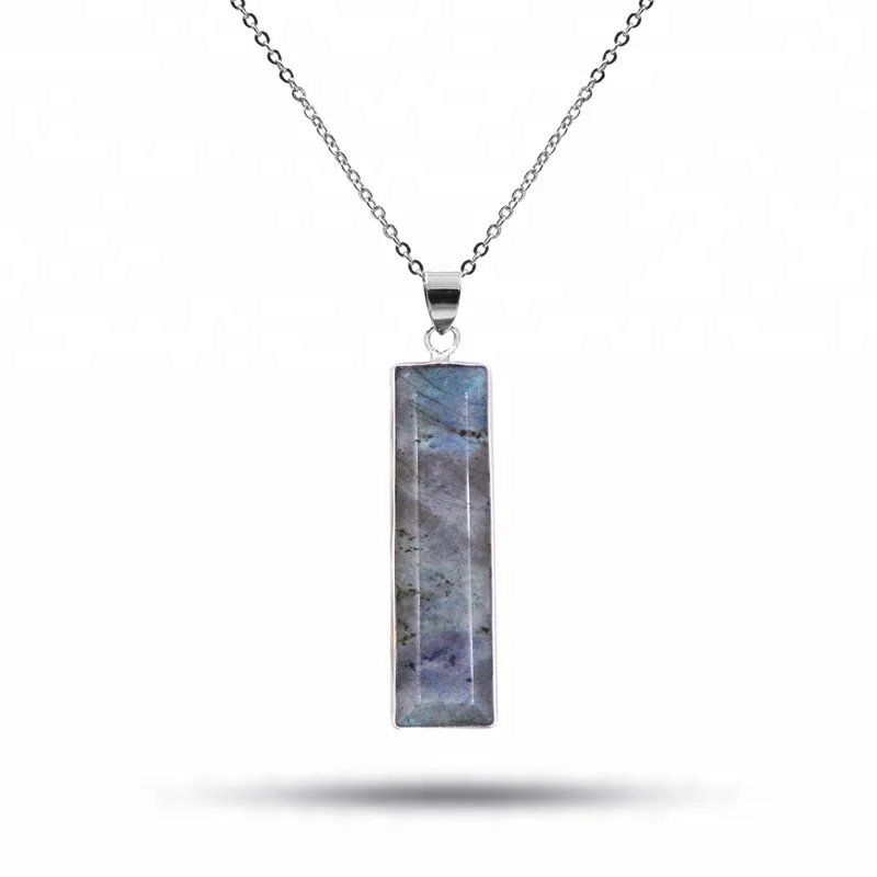 Personalized Labradorite Bezel Pendant 