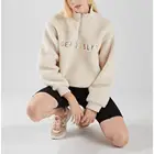Zip Womens Hoodie Women Oem Factory Casual Plain Custom Embroidery Half Zip Fleece 100% Cotton Fleece Womens Hoodie For Women