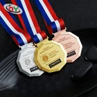 Gold Zhongshan Factory Cheap Price ODM Bespoke Metal Gold Medal Souvenir Fine Sports Medal With Ribbon