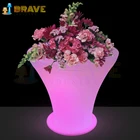 Flower Pot 2020 Best Selling Solar PE Plastic Waterproof Illuminated Lighted Planter LED RGB Flower Pot