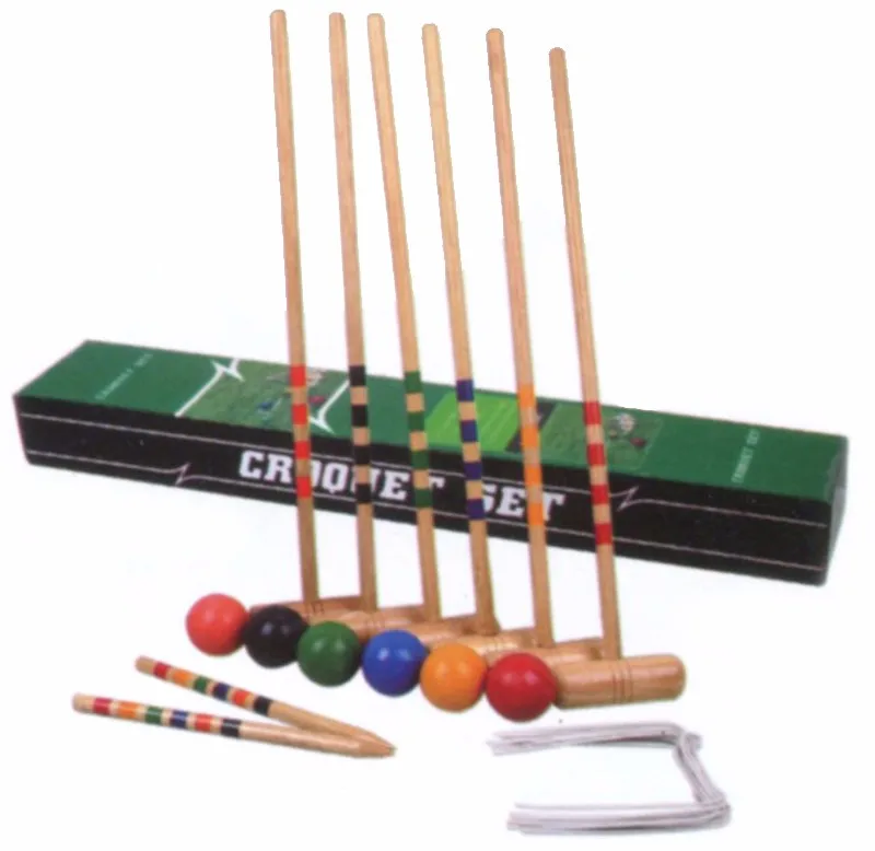 Custom Wooden 6 And 6 Players Croquet Set Outdoor Game Set For Kids