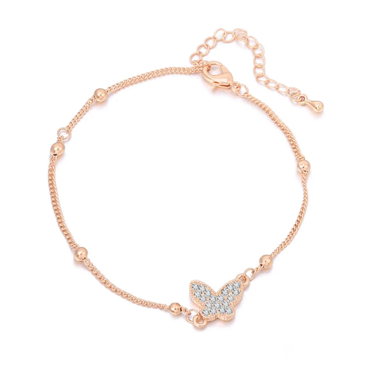 rose gold diamond anklet