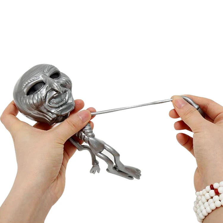 New coming Halloween gift toy extraterrestrials skull squishy toy press stress release ball