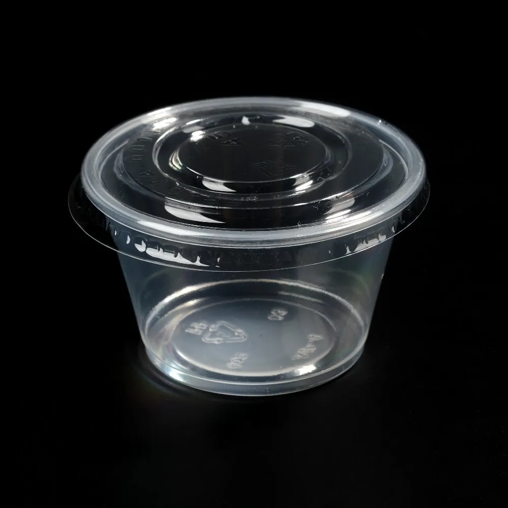 Souffle Cups 250 Sets Clear Plastic Disposable Portion Cups with Lids QNP Supplies Bulk Sauce 0.75 oz Jello Samples
