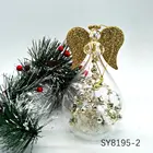 Wings Light Up Glass New Collection Led Light Up Glass Angel With Golden Wings For Christmas Decoration