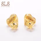 Earring Copper Earrings Copper Stud Earring Hiphop Earring Manufacturer Fashion Dubai Gold Jewelry Custom Heart Copper Stud Earrings