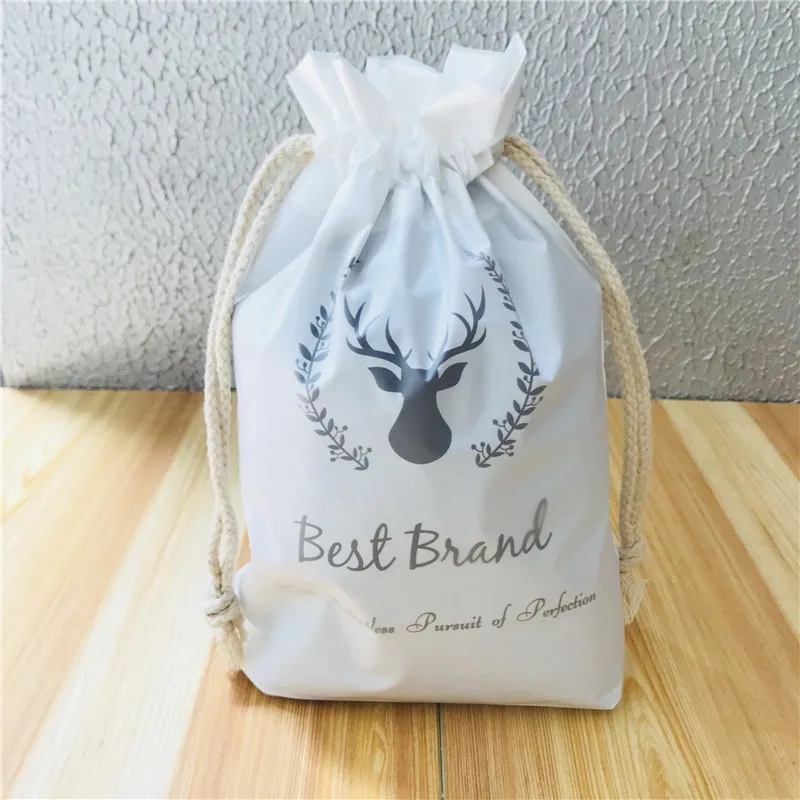 wholesale high quality custom natural printed cotton drawstring bag with logo embossed