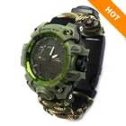 Watch Survivla Sports Watch With Compass Whistle Wrist Watch Emergency Hiking Camping Survival Paracord Watch