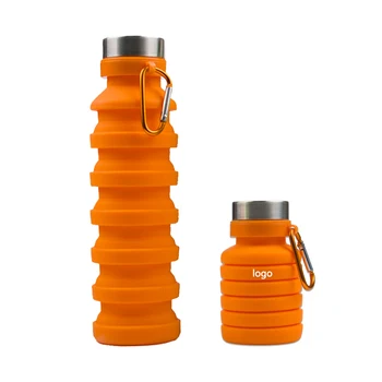 Customized Logo BPA Free Smart Cold Bike Drinking Plastic Silicone Foldable Sports Collapsible Water Bottle