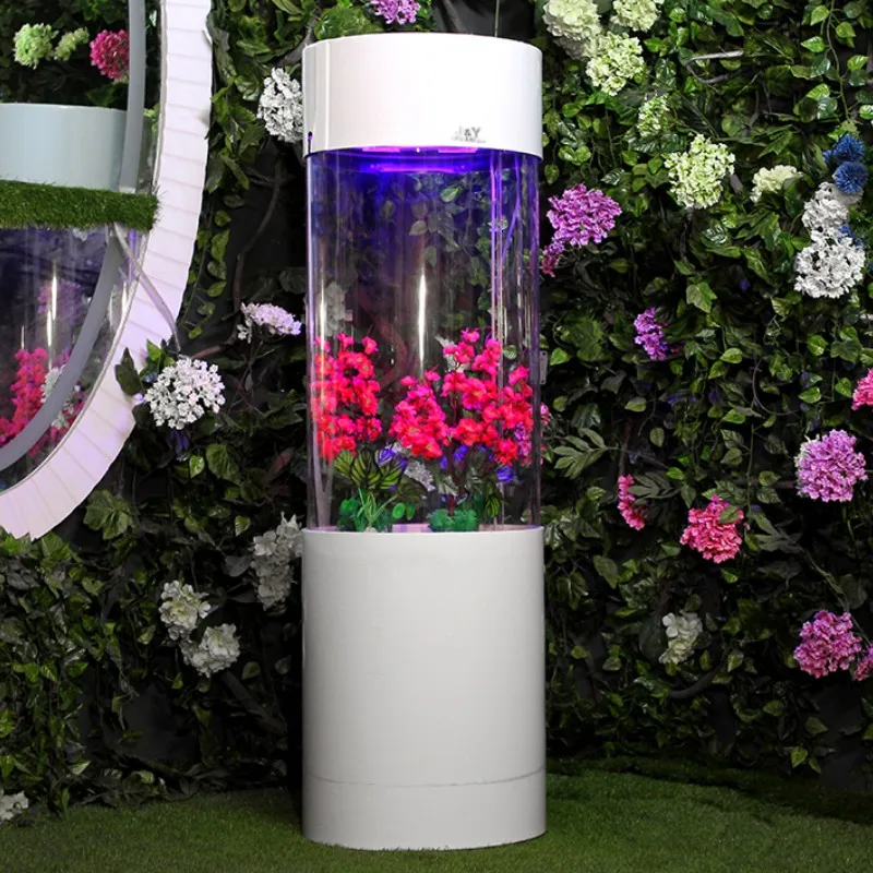 Floor-standing Clear Acrylic Cylinder - Buy Acrylic Aquarium Cylinder,Acrylic Aquarium,Acrylic Clear Cylinder Product on Alibaba.com