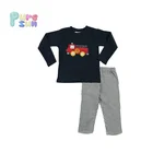 For Boys Boys Sets Summer Cute Tractor Appliques Children's Short Sleeve Cotton Set Clothing Sets For Boys