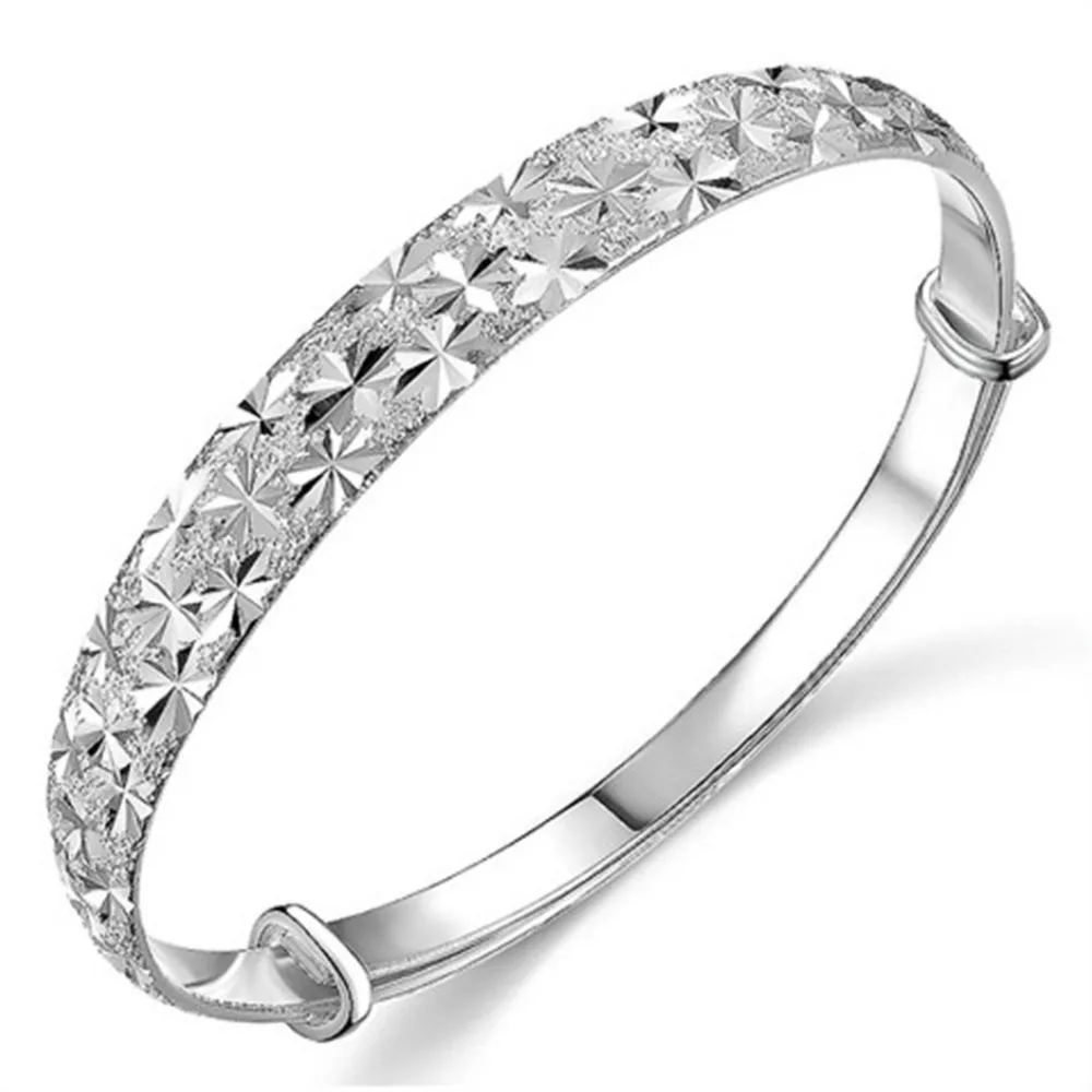 925 Silver Women’s Bangle Bracelet Adjustable  UK Seller