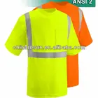 Safety Shirt Hi Viz Shirt Safety T-Shirt With Chest Pocket Quick Dry Breathable Fabric Short Sleeves