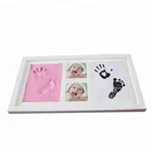Baby Newborn Baby Handprint And Footprint Photo Frame Kit With Safe For Baby Clean-Touch Ink Pad