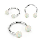 Circular Barbell Jewelry Surgical Steel Internally Threaded Opal Circular Barbell Penis Body Piercing Jewelry
