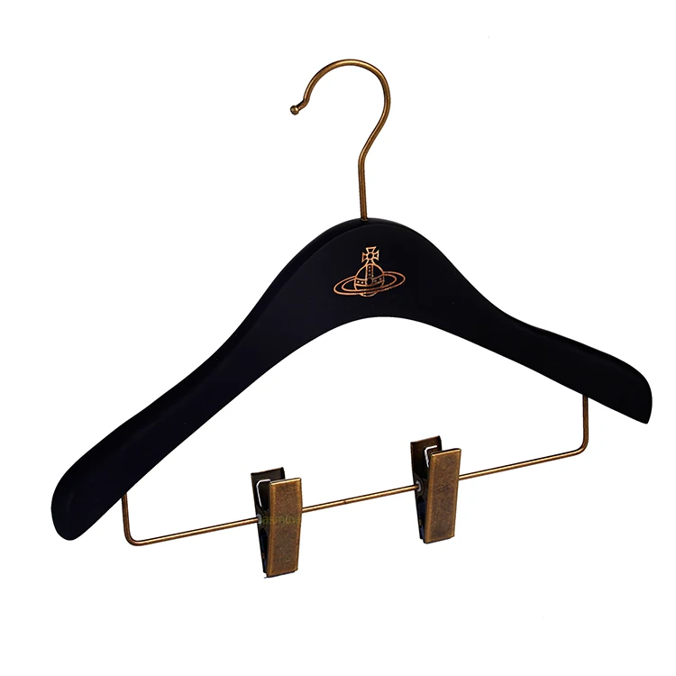 black wood hanger for top and pants