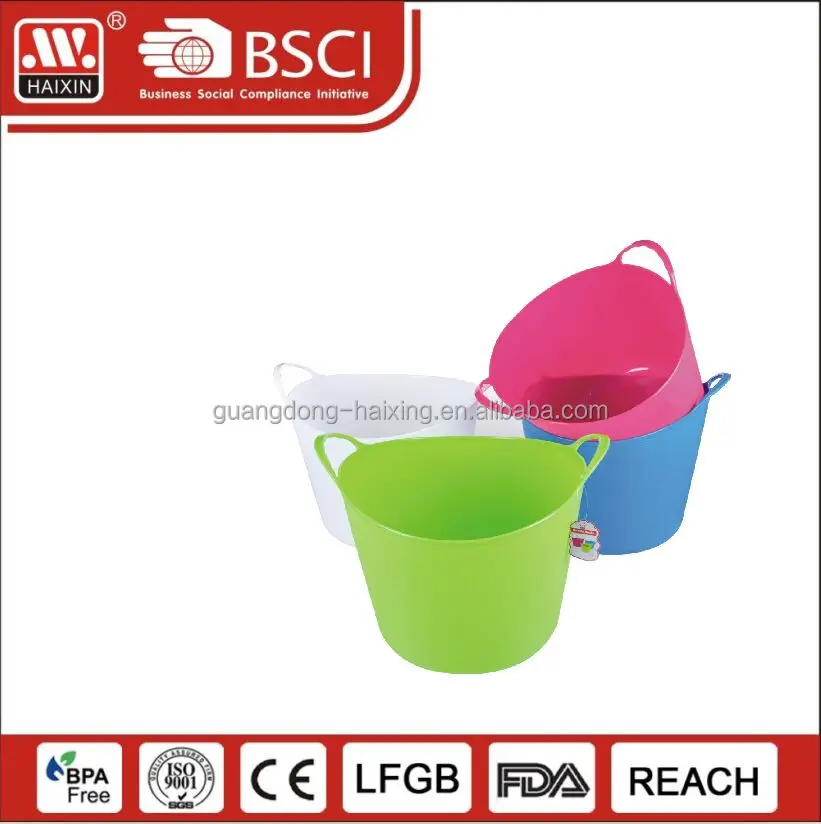 China wholesale large 20liter basin clear cheap decorative plastic bucket with lid