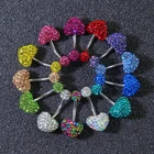 Surgical Steel HOVANCI Surgical Steel Gems CZ Heart Pattern Navel Belly Button Rings