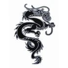 Iron Applique Iron On Applique IRON ON PATCH WHITE GREEN WHITE FIRE DRAGON CHINESE TATTOO EMBROIDERED SEW APPLIQUE
