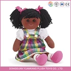 Rag Doll Girl Plush Toy Custom Plush Stuffed Human Black Girl Rag Doll Toy
