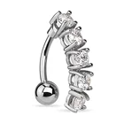 Navel 316L 14G CZ Navel Belly Button Ring Navel Reverse