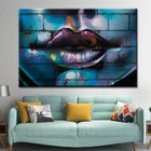 Art Abstract Painting Graffiti Woman Lips Modern Abstract Wall Art Decorative Wall Painting Canvas Printing Wholesale