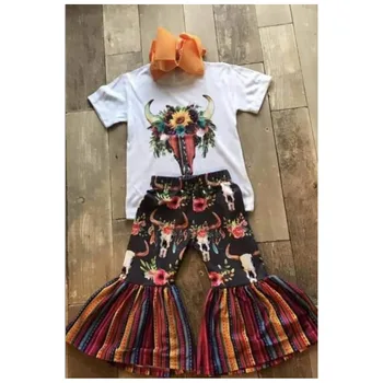 2019 latest design high quality fashion children's clothing baby girl's set boutique modern style boutique 2 piece set