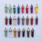 Pendant Natural Stone Bullet Point Crystal Necklace Pendant Wholesale European And American Hexagonal Natural Stone Pendant