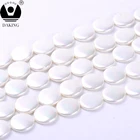 Flat Round Coin Shell Pearl Loose Beads Strand For Jewelry Making 9/13/18/20mm