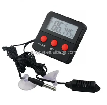 High accuracy reptile accessories mini LCD digital thermometer hygrometer for reptile terrarium (battery is not included)