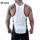 Cotton Tank Top 2018 Latest 95% Cotton 5% Spandex Mens Slim Fit Gym Sleeveless Tank Top