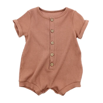 2021 wholesale boutique organic bamboo beb korean baby clothes newborn toddler girls boy short clothes rompers