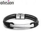Bangle Men Bangle Bracelet AFXSION Amazon Sells Jewelry Men's Classic Bangle Stainless Steel Leather Bracelet