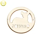 Metal Garment Label Custom Hollow Round Abaya Logos Fashion Brand Name Sewing Metal Labels For Garment