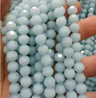 Turquoise Beads Faceted Glass Beads Jewelry Crystal Glass Turquoise Color Faceted Beads