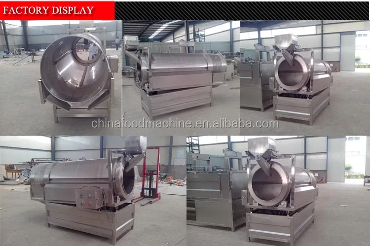 Automatic Potato Chips Mixing Machine Snack Food Drum Roller Flavoring Machine Seasoning Processing Machines factory